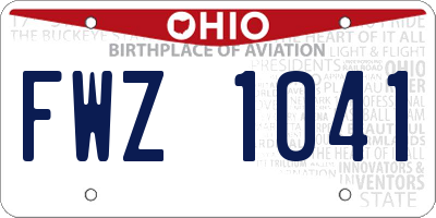 OH license plate FWZ1041