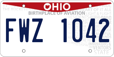 OH license plate FWZ1042