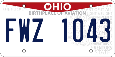 OH license plate FWZ1043