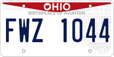 OH license plate FWZ1044