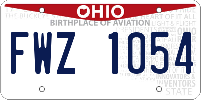 OH license plate FWZ1054
