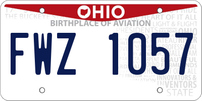 OH license plate FWZ1057