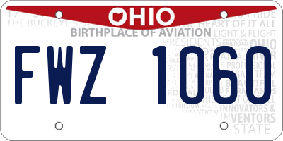 OH license plate FWZ1060