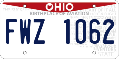 OH license plate FWZ1062