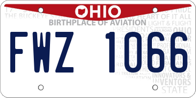 OH license plate FWZ1066