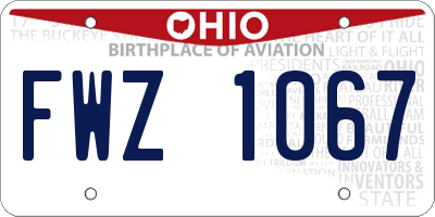 OH license plate FWZ1067