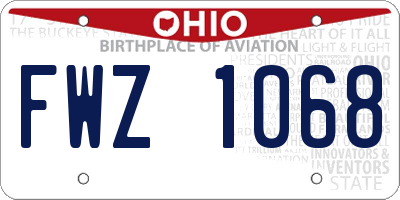 OH license plate FWZ1068