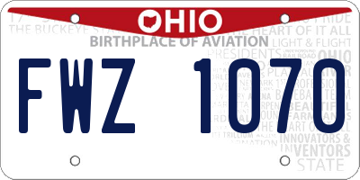 OH license plate FWZ1070