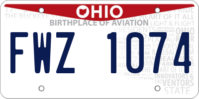 OH license plate FWZ1074