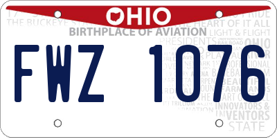 OH license plate FWZ1076