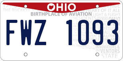 OH license plate FWZ1093