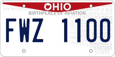 OH license plate FWZ1100