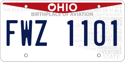 OH license plate FWZ1101