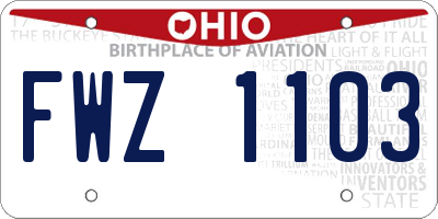 OH license plate FWZ1103