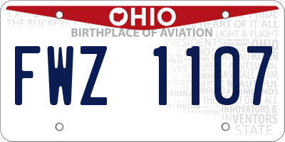OH license plate FWZ1107