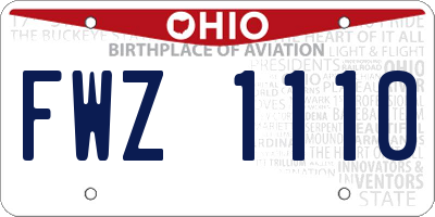 OH license plate FWZ1110