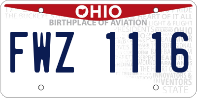 OH license plate FWZ1116