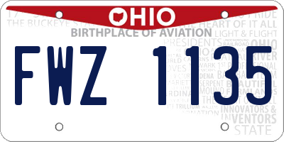 OH license plate FWZ1135