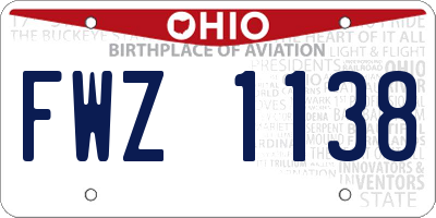 OH license plate FWZ1138