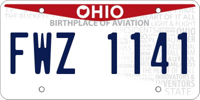 OH license plate FWZ1141