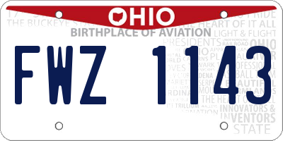 OH license plate FWZ1143