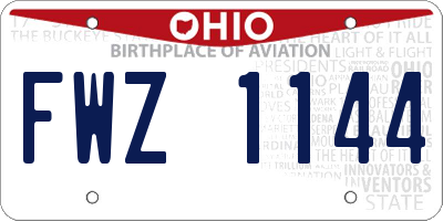 OH license plate FWZ1144