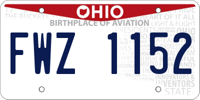 OH license plate FWZ1152