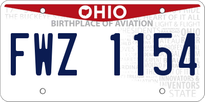 OH license plate FWZ1154