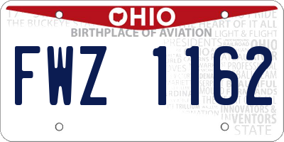 OH license plate FWZ1162