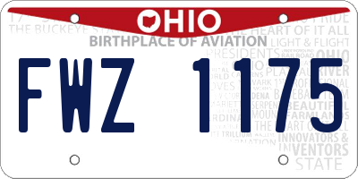 OH license plate FWZ1175