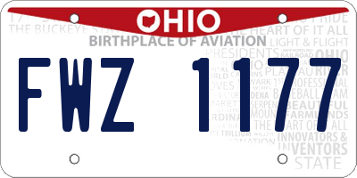 OH license plate FWZ1177