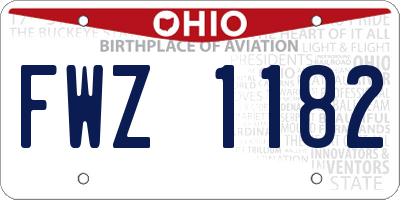 OH license plate FWZ1182