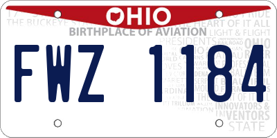 OH license plate FWZ1184