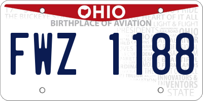 OH license plate FWZ1188