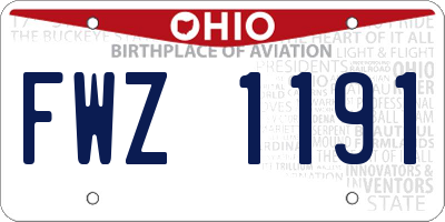 OH license plate FWZ1191