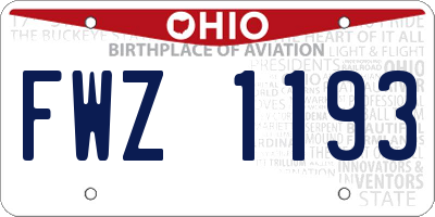 OH license plate FWZ1193