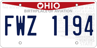 OH license plate FWZ1194