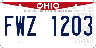 OH license plate FWZ1203