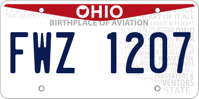 OH license plate FWZ1207