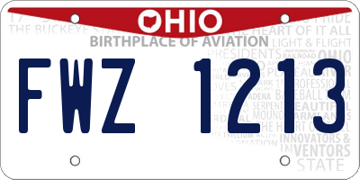 OH license plate FWZ1213