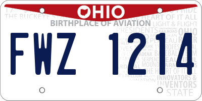 OH license plate FWZ1214