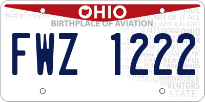 OH license plate FWZ1222