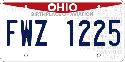 OH license plate FWZ1225