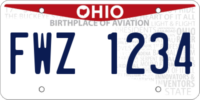 OH license plate FWZ1234