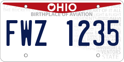 OH license plate FWZ1235