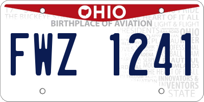 OH license plate FWZ1241