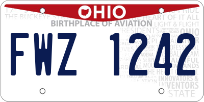 OH license plate FWZ1242