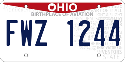 OH license plate FWZ1244