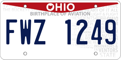 OH license plate FWZ1249