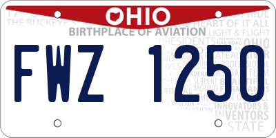 OH license plate FWZ1250